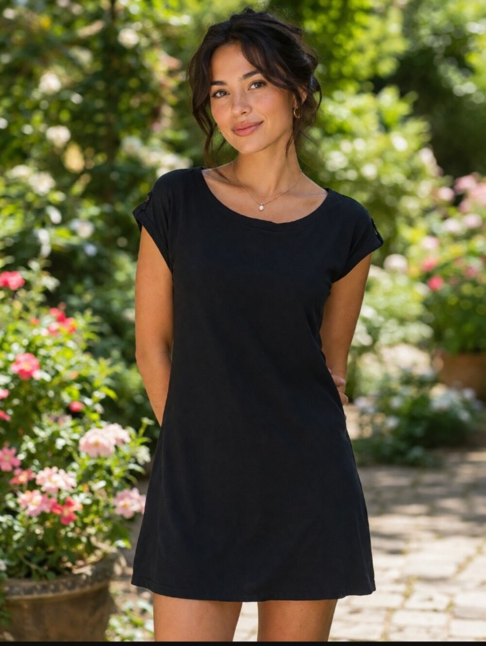 Banana Republic Black Short-Sleeve Casual Dress. Cotton. Worn Once. XS